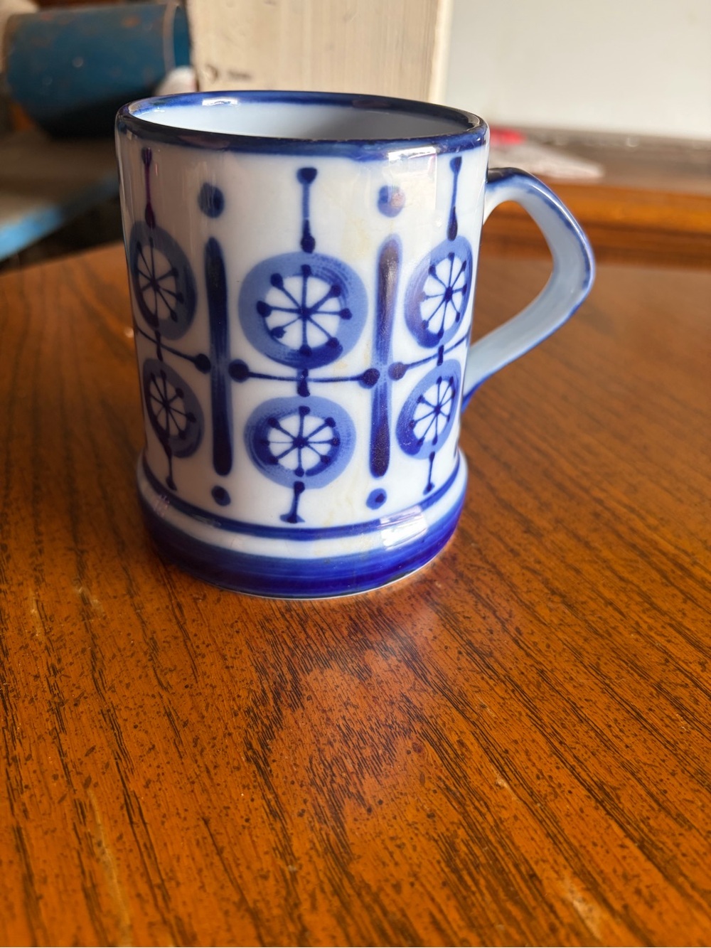 Blue Patterned Ceramic Mug - Home Dining
